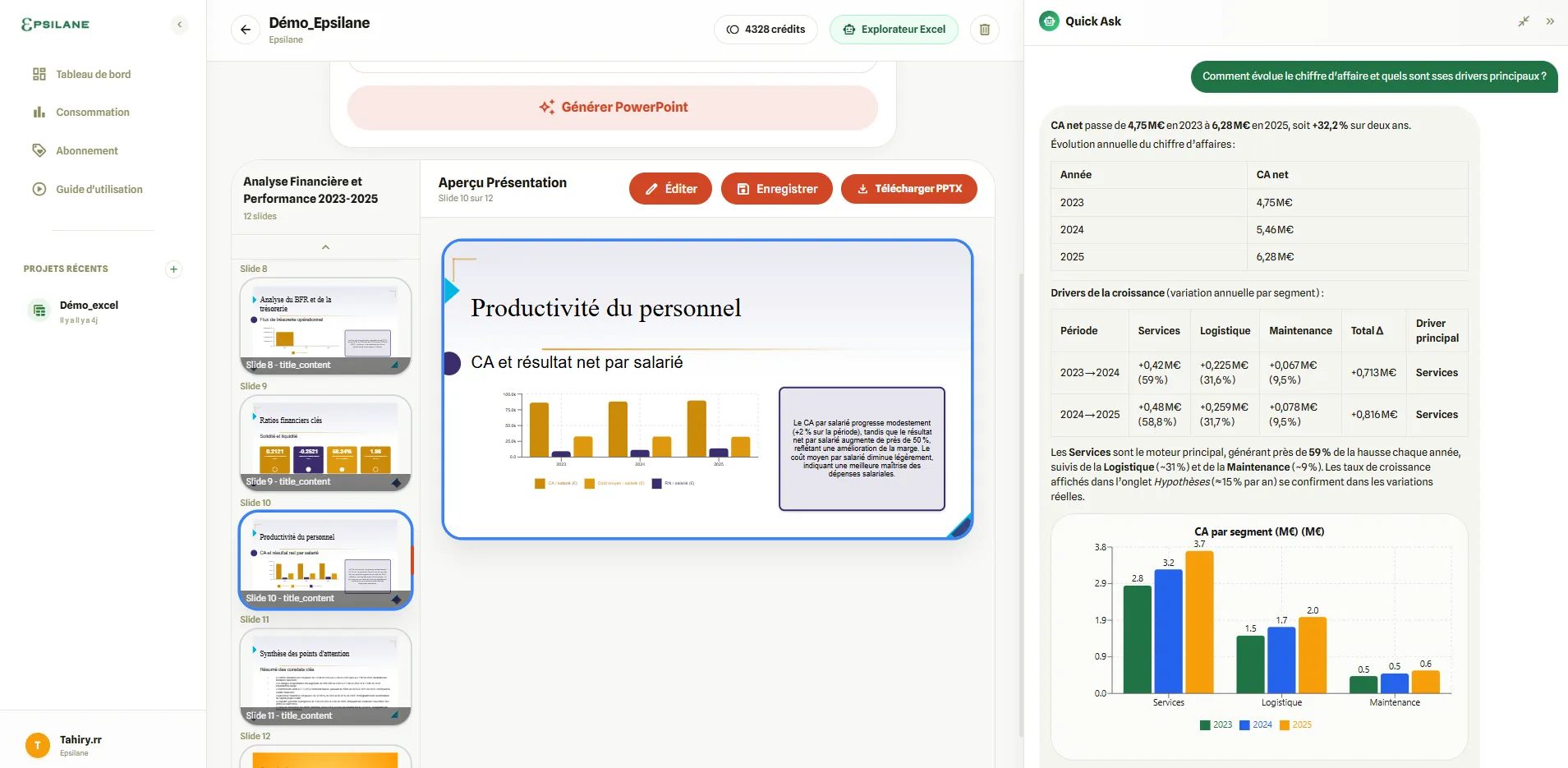 Génération automatique de présentation PowerPoint depuis des données Excel